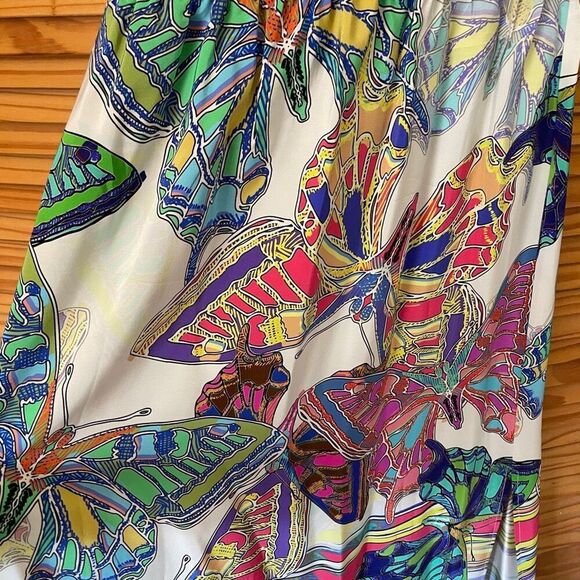 Amanda Uprichard Silk Floral Maxi Dress Butterfly Colorful Wedding Guest - Picture 5 of 8